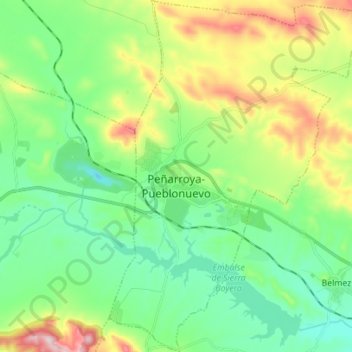 Peñarroya-Pueblonuevo topographic map, elevation, terrain