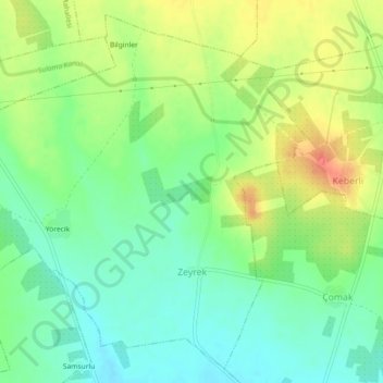 Zeyrek Mahallesi topographic map, elevation, terrain