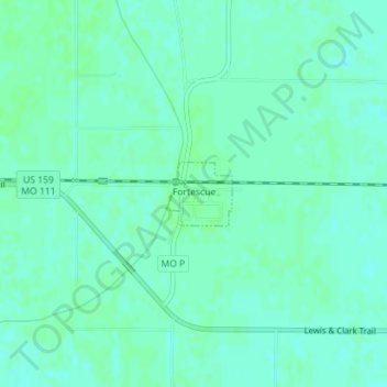 Fortescue topographic map, elevation, terrain