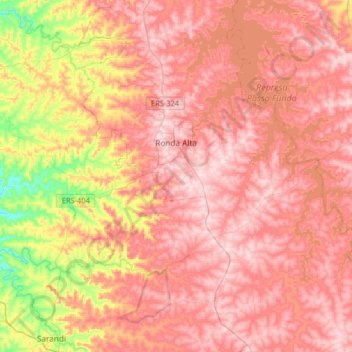 Ronda Alta topographic map, elevation, terrain