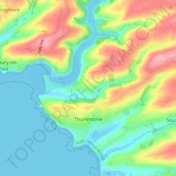 Thurlestone topographic map, elevation, terrain