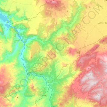 Kale topographic map, elevation, terrain