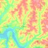 Borborema topographic map, elevation, terrain