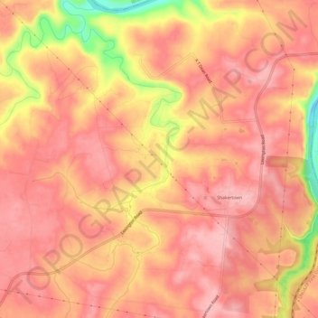 Shaker Village of Pleasant Hill topographic map, elevation, terrain