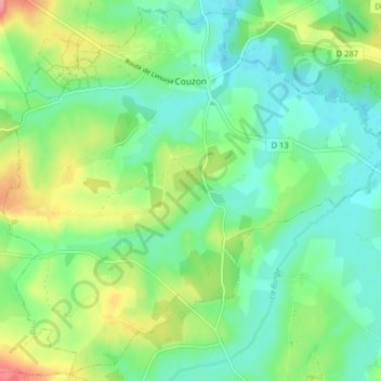 Couzon topographic map, elevation, terrain