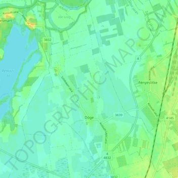 Döge topographic map, elevation, terrain