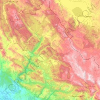 Akseki topographic map, elevation, terrain