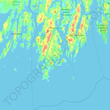 Phippsburg topographic map, elevation, terrain