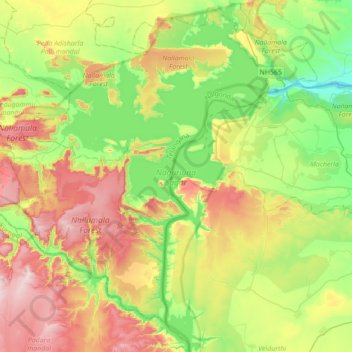 Nagarjuna Sagar topographic map, elevation, terrain