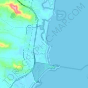 Sandy Beach topographic map, elevation, terrain