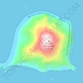 Chagulak Island topographic map, elevation, terrain