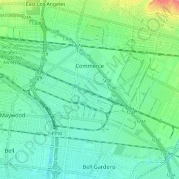 Commerce topographic map, elevation, terrain