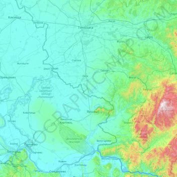 Timis topographic map, elevation, terrain