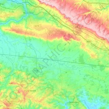 River Beult topographic map, elevation, terrain