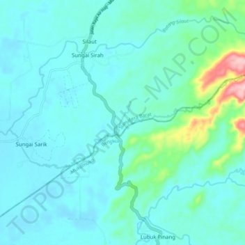 Sungai Sarik topographic map, elevation, terrain