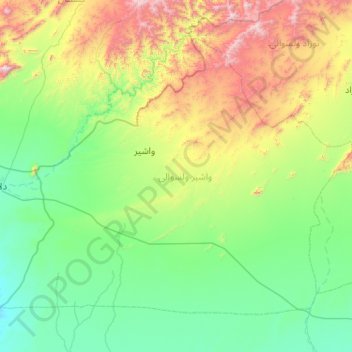 Washir topographic map, elevation, terrain