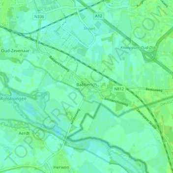 Babberich topographic map, elevation, terrain