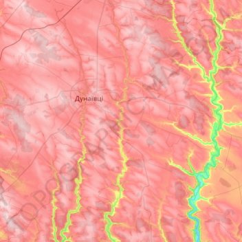 Dunaivtsi Urban Hromada topographic map, elevation, terrain