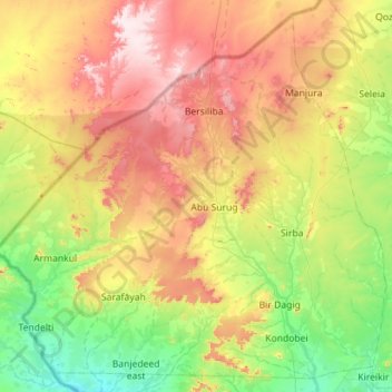 Sirba topographic map, elevation, terrain