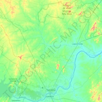 Petrolina topographic map, elevation, terrain