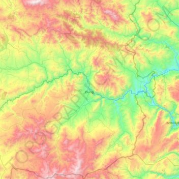 Divriği topographic map, elevation, terrain