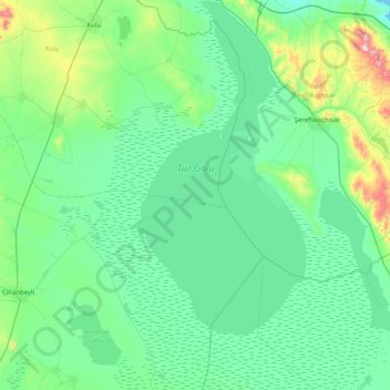 Lake Tuz topographic map, elevation, terrain