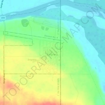 Empress topographic map, elevation, terrain