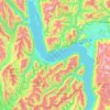 Lake Wakatipu topographic map, elevation, terrain