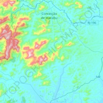 Conceição de Macabu topographic map, elevation, terrain