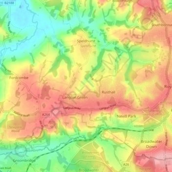 Speldhurst topographic map, elevation, terrain