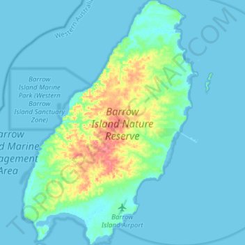 Barrow Island Topographic Map Elevation Terrain Thumbnail
