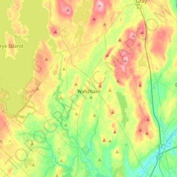 Windham topographic map, elevation, terrain