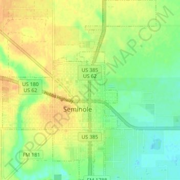 Seminole topographic map, elevation, terrain