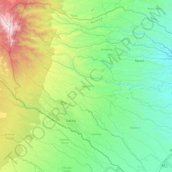 Kigumo topographic map, elevation, terrain