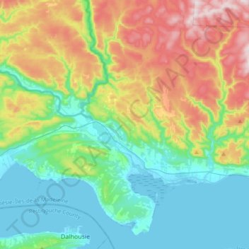 Nouvelle topographic map, elevation, terrain