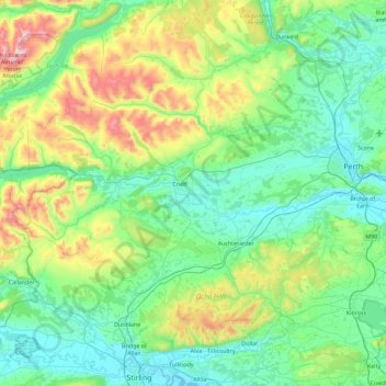 River Earn topographic map, elevation, terrain