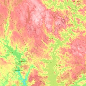 Ylöjärvi topographic map, elevation, terrain