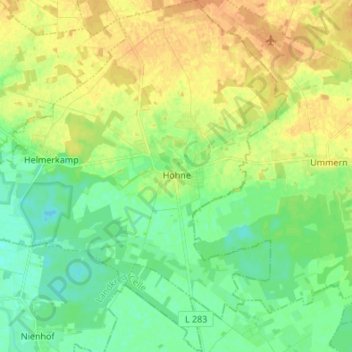 Hohne topographic map, elevation, terrain