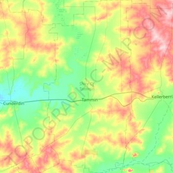 Shire Of Tammin topographic map, elevation, terrain