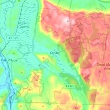 Canaan topographic map, elevation, terrain