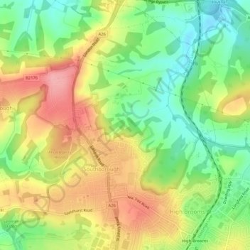 Southborough topographic map, elevation, terrain