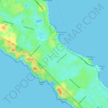 Sorrento topographic map, elevation, terrain