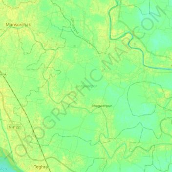 Bhagwanpur topographic map, elevation, terrain