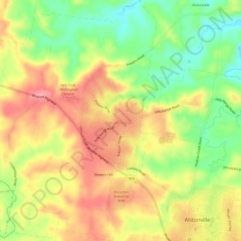 Wollongbar topographic map, elevation, terrain