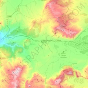 Bozkurt topographic map, elevation, terrain