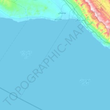 دهستان حومه کنگان topographic map, elevation, terrain