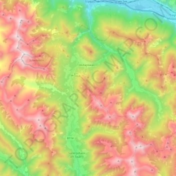 Hohentauern topographic map, elevation, terrain