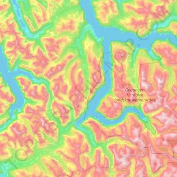 Stranda topographic map, elevation, terrain