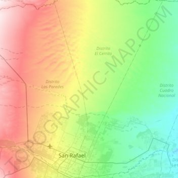 Distrito Cuadro Nacional topographic map, elevation, terrain