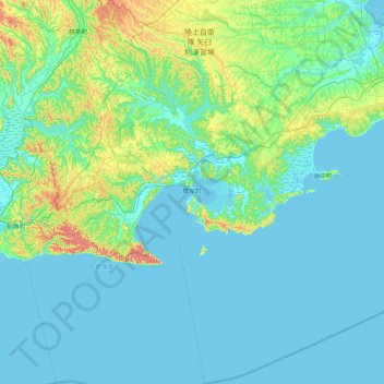 Akkeshi topographic map, elevation, terrain